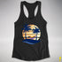 LGBTQ Progress Pride Hammock Summer Beach Sunset Racerback Tank - Black